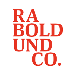Logo von RABOLD UND CO. in roter Schrift auf weißem Hintergrund.