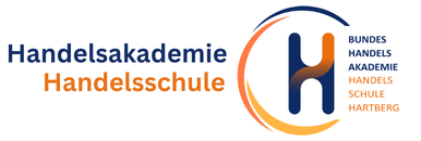 Logo der Bundeshandelsakademie und Handelsschule Hartberg, symbolisiert modernes Bildungsangebot im wirtschaftlichen Bereich.