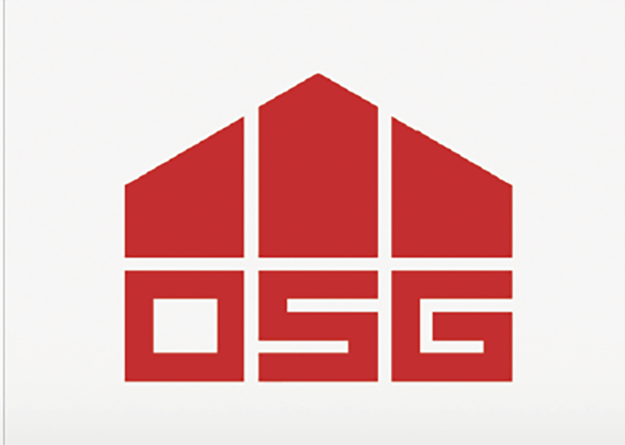 Rotes OSG-Logo in Hausform auf weißem Hintergrund, symbolisierend für das Thema Wohnen im Prima Magazin.